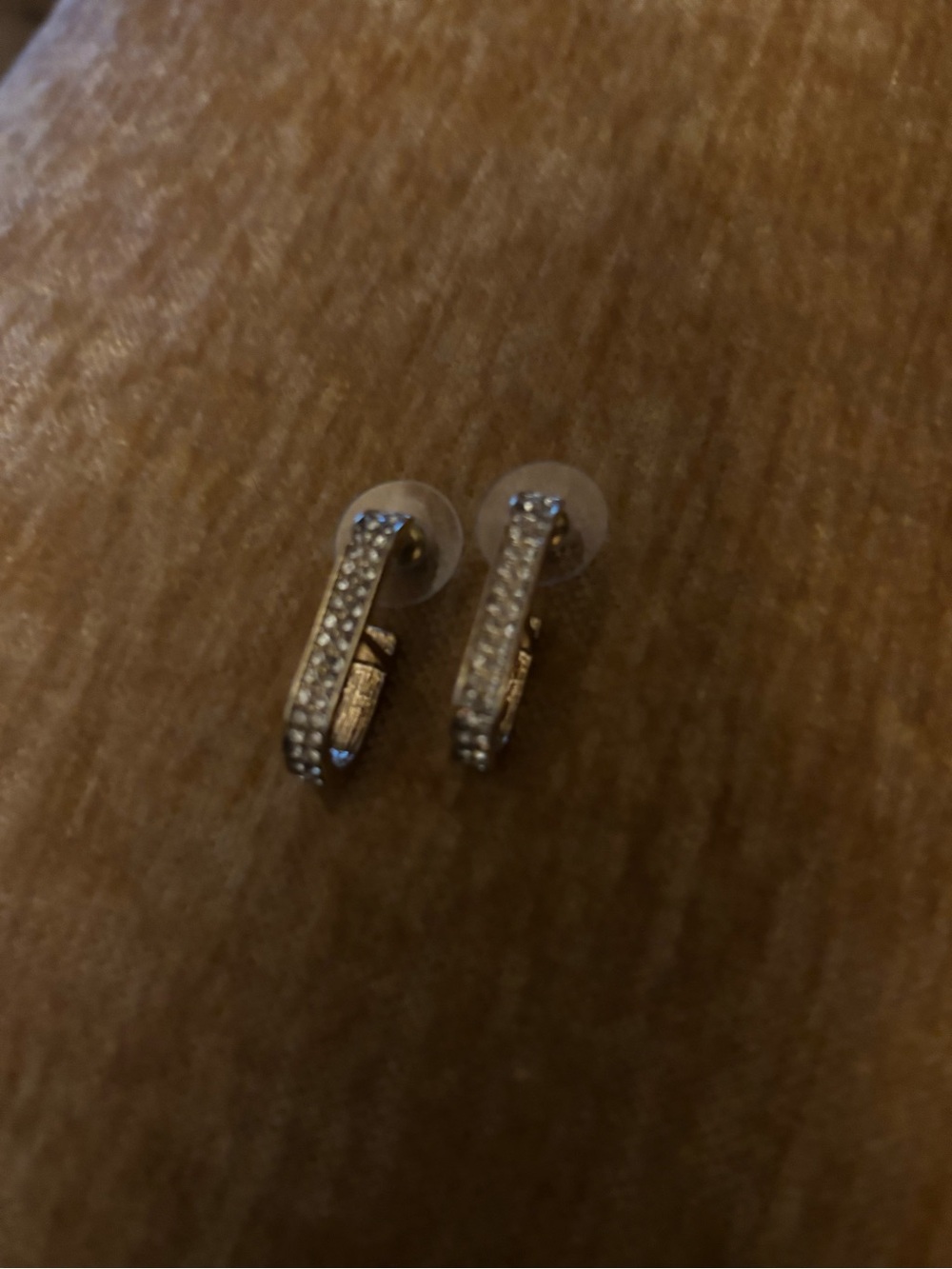 Park Lane Silver-Tone Pavé Huggie Earrings